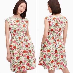 Kate Spade Multicolor Floral Midi Dress